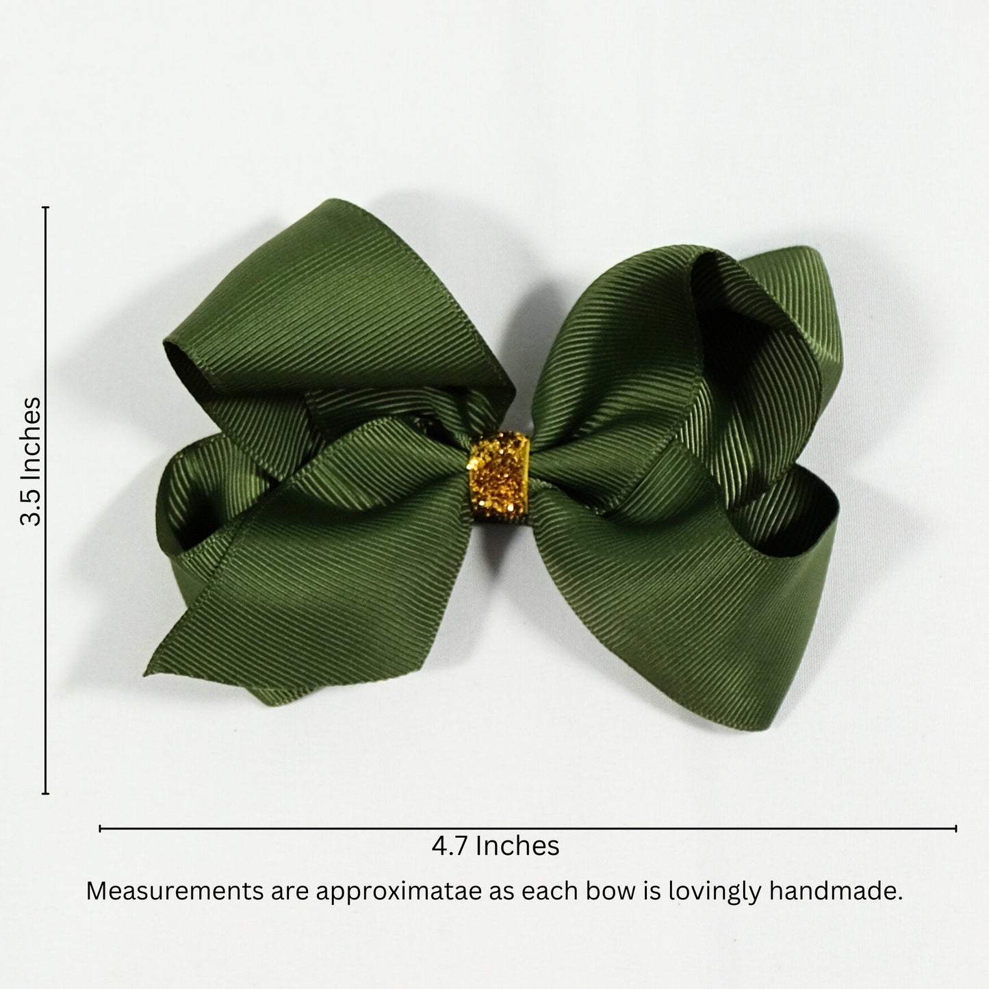 Set of 2 -  Grosgrain Hair Bows in Mustard Florals & Moss