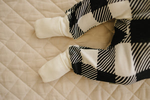 100% Lyocell Bamboo Ribbed Convertible Footie Pajamas